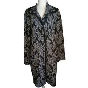 Cambridge Dry Goods 100% Wool Paisley Button Front Long Line Jacket Size Medium